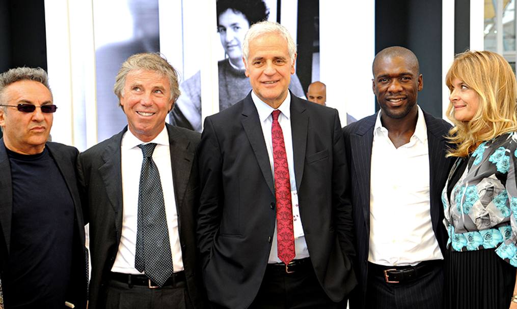 Anche Enrico Preziosi (secondo da sinistra) e Clarence Seedorf (il quarto) alla giornata dedicata a “Impresa Irpinia”